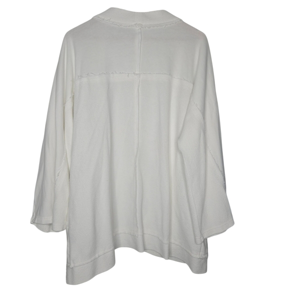 POL Womens White Oversized French Terry Open Front Cardigan Size Medium - Picture 2 of 6